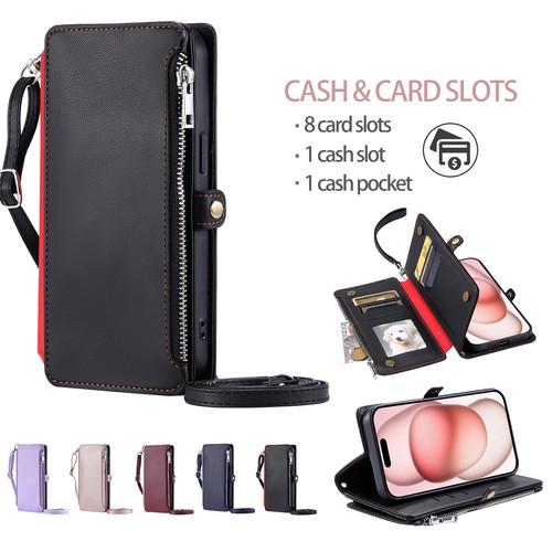 Leather wallet case flip - wallet,