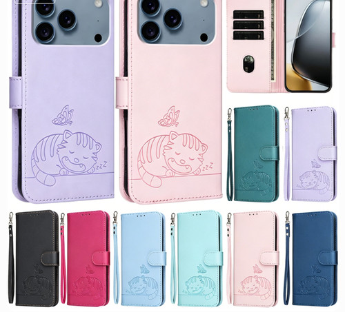 Cat butterfly wallet phone - butterfly,