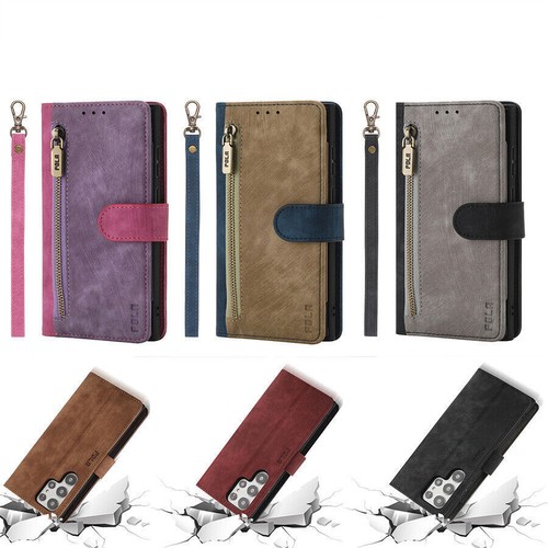 Zipper leather wallet - wallet, phone