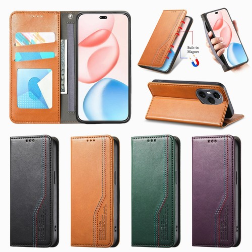 Leather magnetic wallet - magnetic,