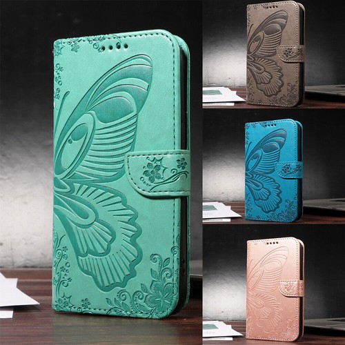 Butterfly leather wallet - butterfly, phone
