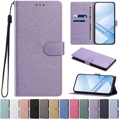 Silk leather wallet phone - silk, case
