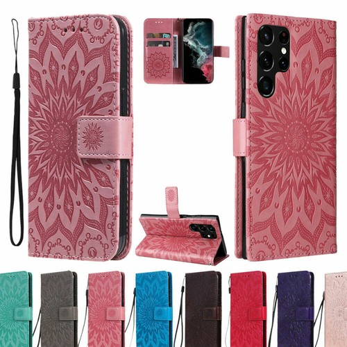 Flower leather wallet phone - leather,